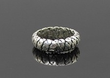 MEXICO VINTAGE BRAIDED ROPE WRAPPED MODERNIST STERLING SILVER BAND RING SZ 9.5