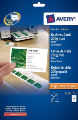 Avery C32011-25. Karten aus / Von Visitenkarten Quick&clean Bedruckt