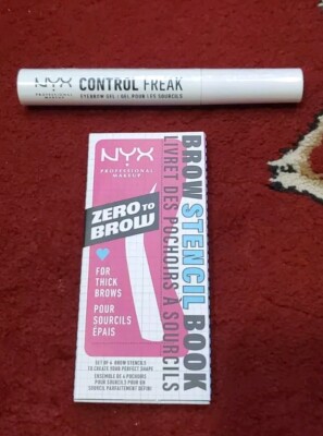 NYX PRO MAKEUP Control Freak Eyebrow Gel - Clear with zero to brow stencils thic