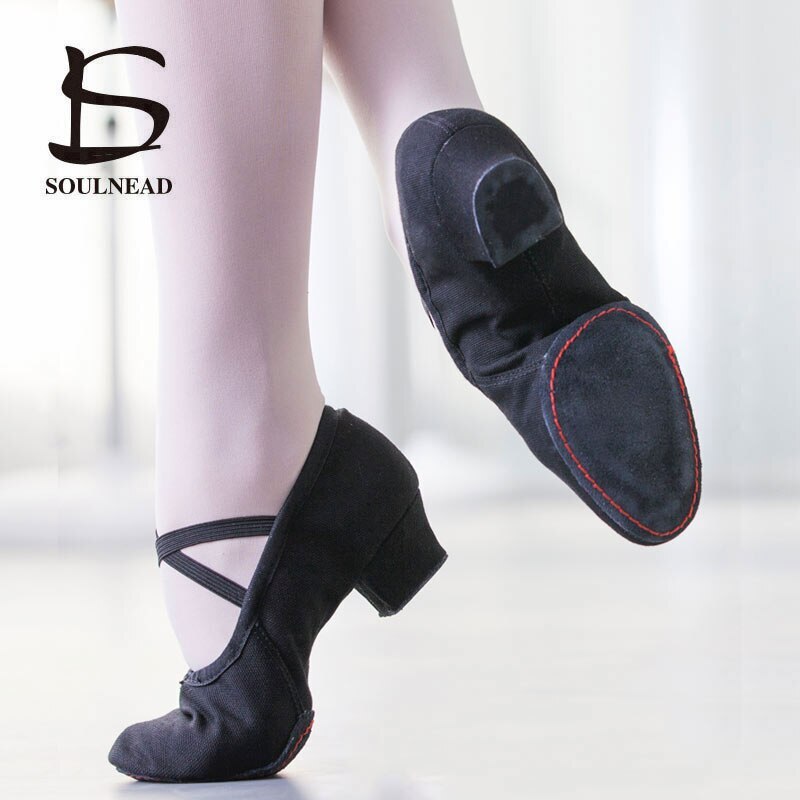 Mujeres Zapatos de Baile Ballet Jazz Salsa Zapatos Suela Suave Tacones Bajos Zapatillas de Baile