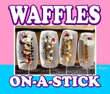 Waffles on a stick DECAL Food Truck Sign Restaurant Concession  (Choose Size)