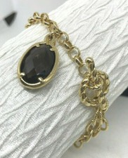 BRACCIALE MOLECOLE MOONSHINE CON CHARM QUARZO FUME' NATURALE SFACCETTATO