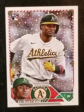 2023 Topps Holiday Esteury Ruiz Rookie Card Oakland Athletics No. H15
