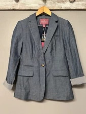 NWT The Seville Row Blazer Chambray Cotton Lightweight Size Medium Officore