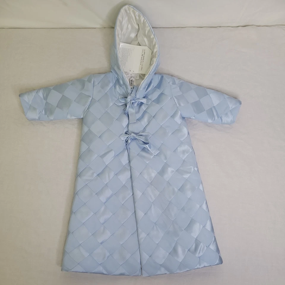Cocoon Randi Kristoffersen Custom Blue and Pink 100% Silk Baby Bunting Tie Coats - Image 2 of 4