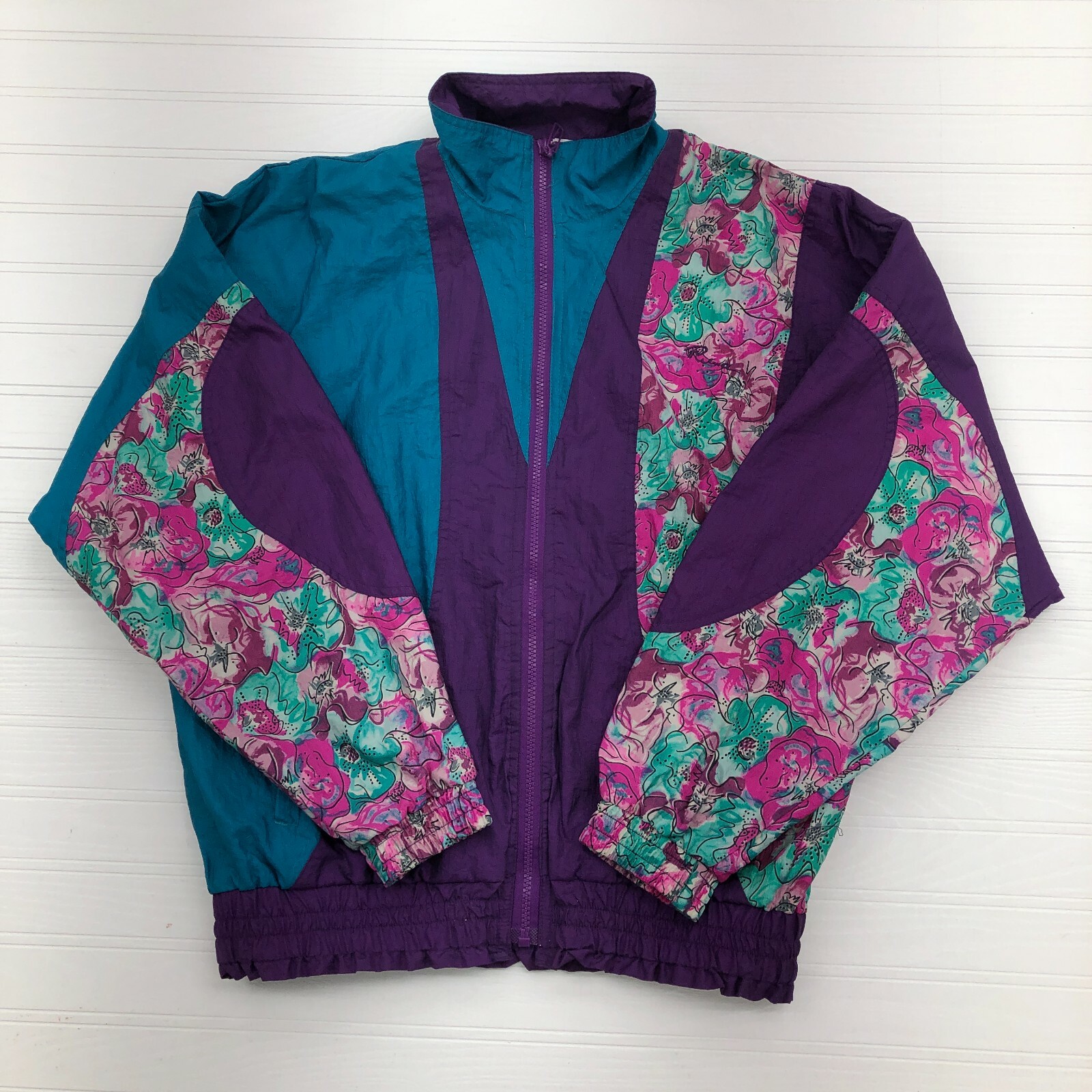 Vintage Puma Teal Purple Nylon Full Zip 