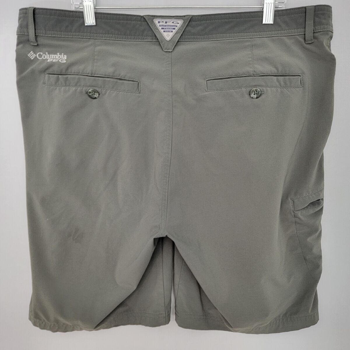 Columbia PFG Fishing Shorts Mens Sz 40 Gray Zip Pocket Ins 10 Stretch  *READ*