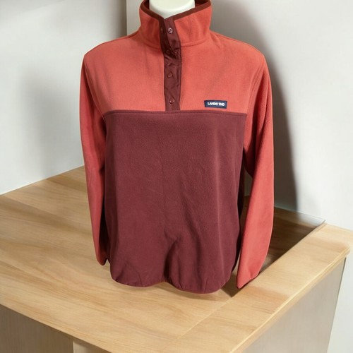 Sweat Homme Lands' End Colorblock Polaire – Taille XL – Fermeture Snap