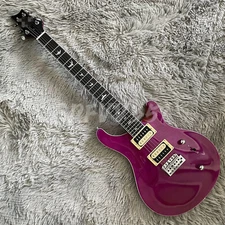 Flamed Maple Top Purple PRS Electric Guitar HH Pickup Tremolo Bridge Solid Body