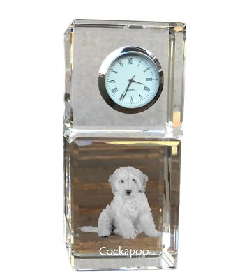 Cockapoo, Cockerpoo, Cockerdoodle - crystal clock with a photo, a photo ...