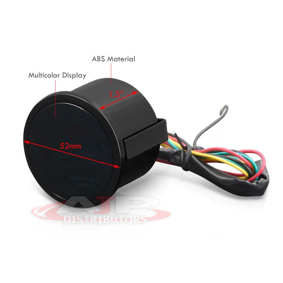 2" Digital JDM Blue LED Air Fuel Volt 52MM Turbo Car Gauge Meter For Honda Foto 3 de 4