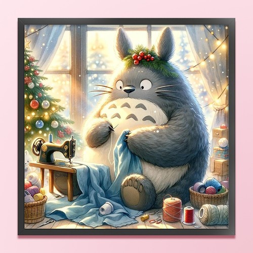 Full Embroidery Eco-cotton Thread 11CT Printed Totoro Cross Stitch Art 45x45cm # - Picture 7 of 12