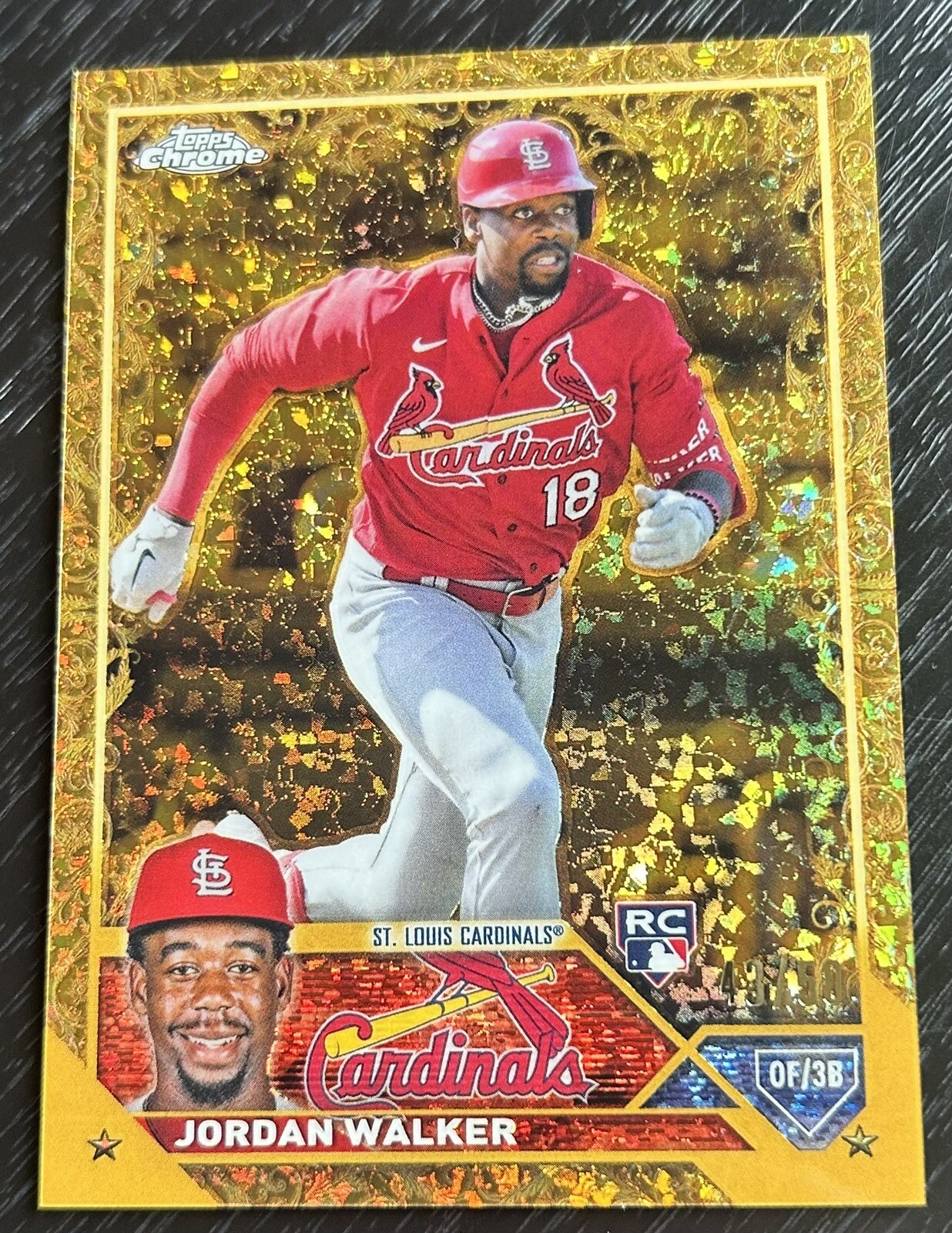 2023 Topps Chrome Gilded Jordan Walker Mini Diamond Gold Refractor RC #43/50