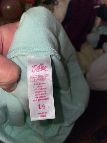 Justice girls sz. 14 mint green soft knit crop legging pants. Cute, comfortable - Picture 2 of 5
