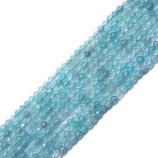 Light Blue Apatite Faceted Round Beads Size 2.5mm 3.5mm 4mm 15.5" Strand