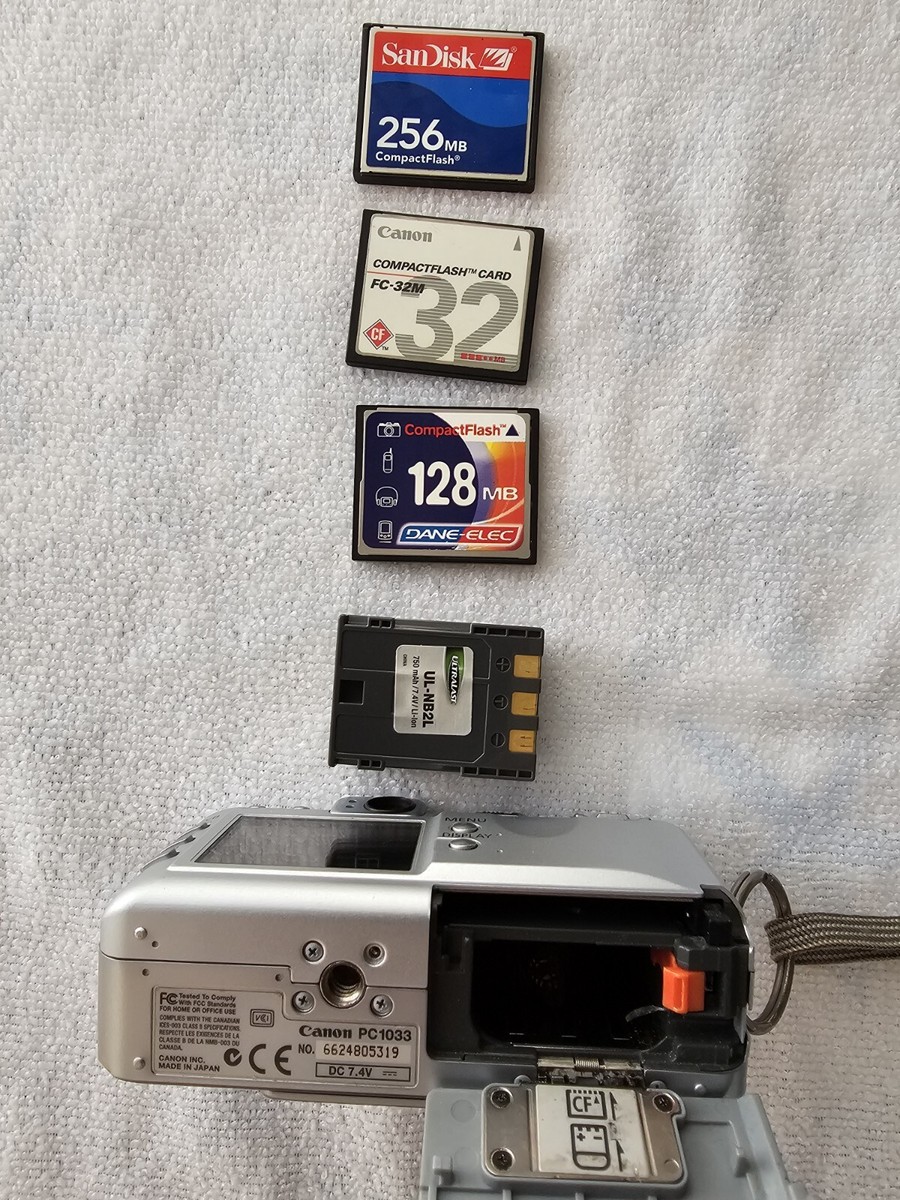 CANON PowerShot S45 Ai AF Digital Camera battery, charger, cards