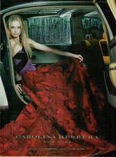 2006 Carolina Herrera Blonde Model Red Dress Sexy Eyes Limo Fashion Print Ad