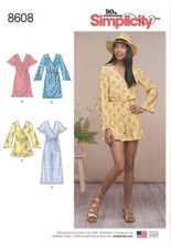 Simplicity 8608 Size 6-14 Misses  Jumpsuit And Dress NEW UNCUT