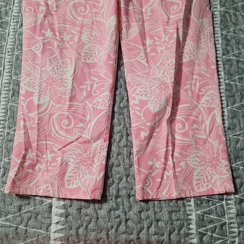 Jones New York Sport Pants Size 6 Capri Stretch High Rise Floral Pink White - Picture 10 of 11