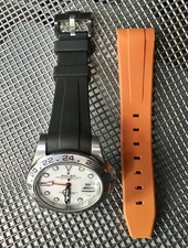 21mm BLACK ORANGE Caoutchouc Vulcanized rubber Strap 42mm ROLEX Explorer II