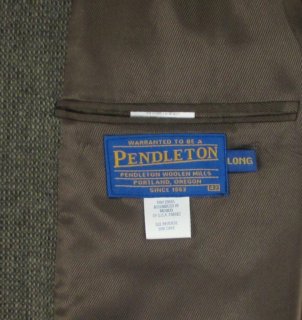 Veste Western Pendleton En Tweed Laine Et Cuir - Taille 42 Marron/gris - Occasion
