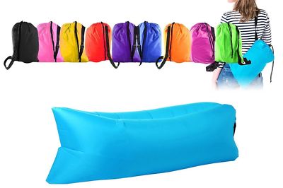 AUFBLASBARE TASCHE LUFT LIEGE MATRATZE HÄNGEMATTE URLAUB MEER STRAND RELAX