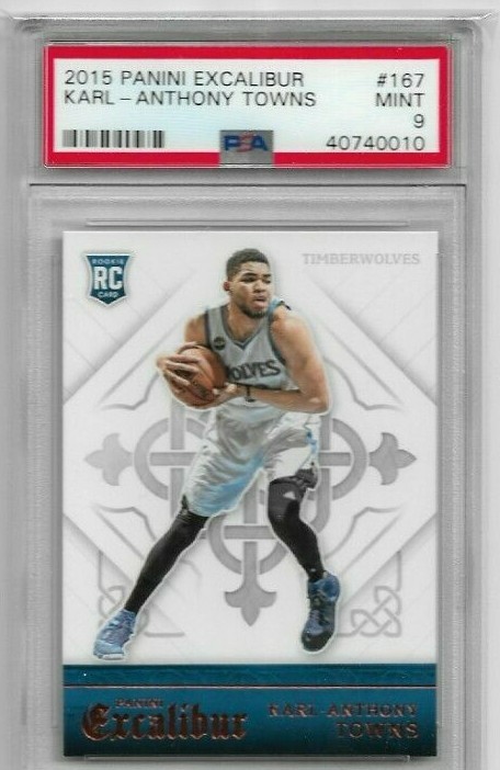 2015 Panini Excalibur #167 Karl-Anthony Towns RC Rookie - PSA 9 MINT