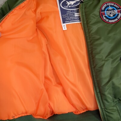 Alpha Industries Boys Sz M 8-MA-1 Bomber Jacket Patches Top