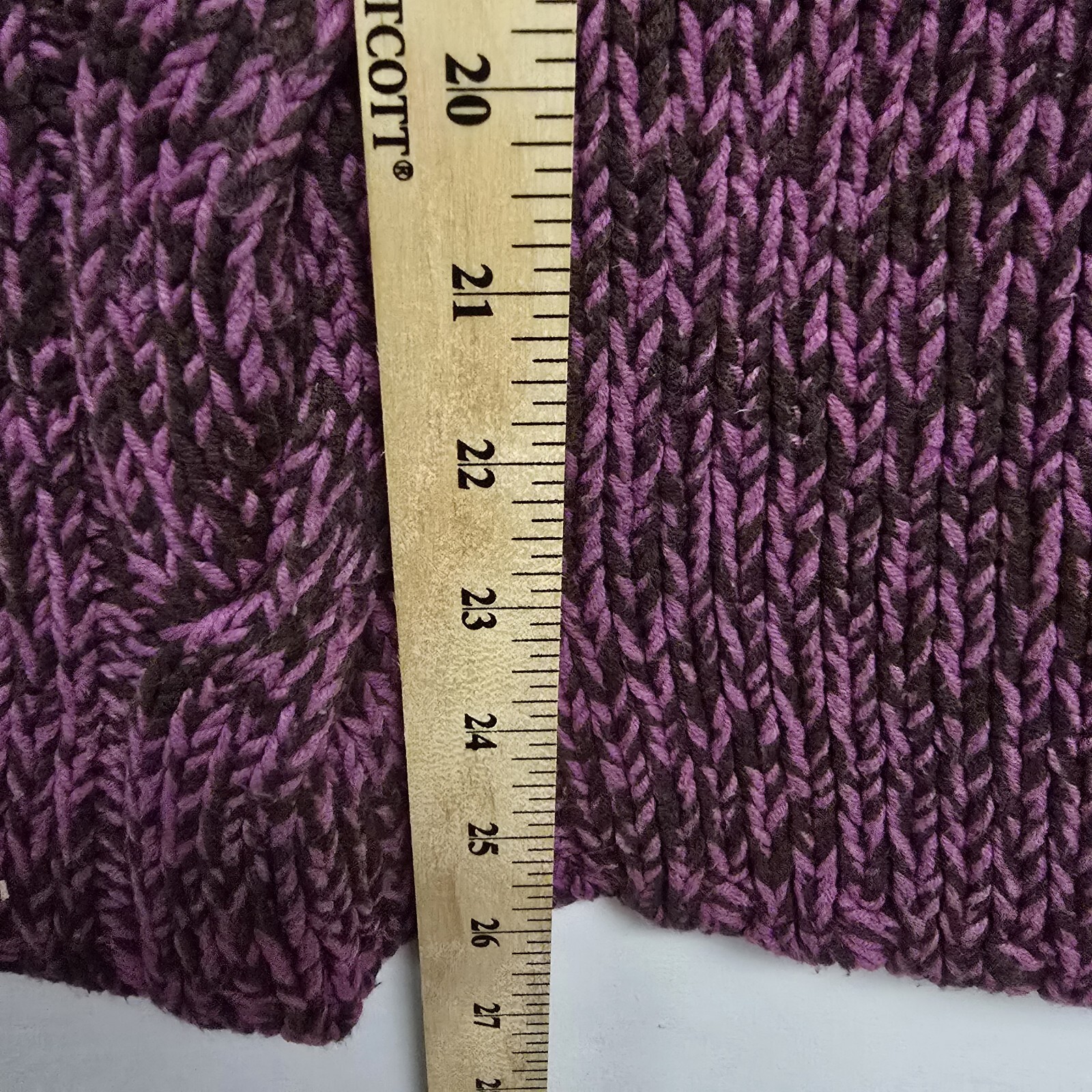 MODA International Mock Neck Bell Sleeve Womens Sweater Marled Purple L Cotton image 7