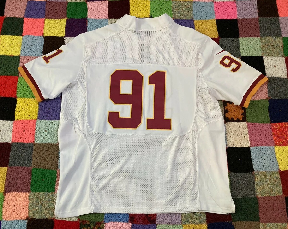 Redskins Jersey Nike Mens 52 On Field NFL #91 Sewn Sz 52 White