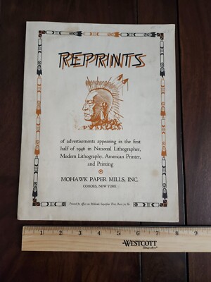1946 Mohawk Paper New York Advertising Pamphlet Indian Prints
