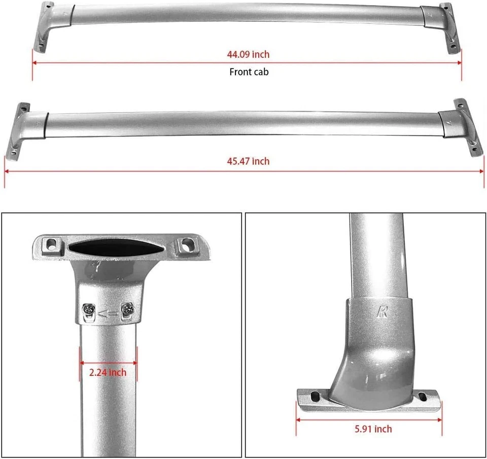 Barras transversales para portaequipajes de techo para Infiniti (2014-2021) QX60 y JX35 - Barras transversales plateadas Foto 3 de 4