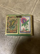 Vintage Duratone Plastic Coated Double Deck Playing Cards Floral SEALED NOS
