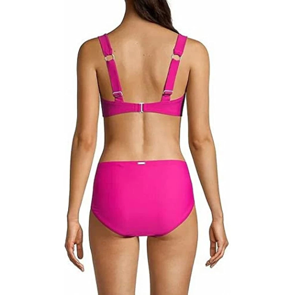 78 美元 DKNY 女式标准阳台比基尼文胸上衣沐浴套装粉色 L 码 — 第 3/4 张图片