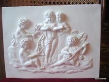 Stucco - Stuck - musizierende Engel - Relief  101-356 Instrumente 40 x 30,5 cm