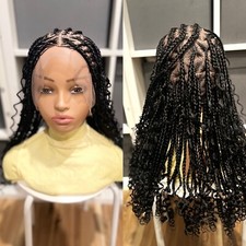 Braided Curly wig. Made on a full lace wig. Length is 18inches long.