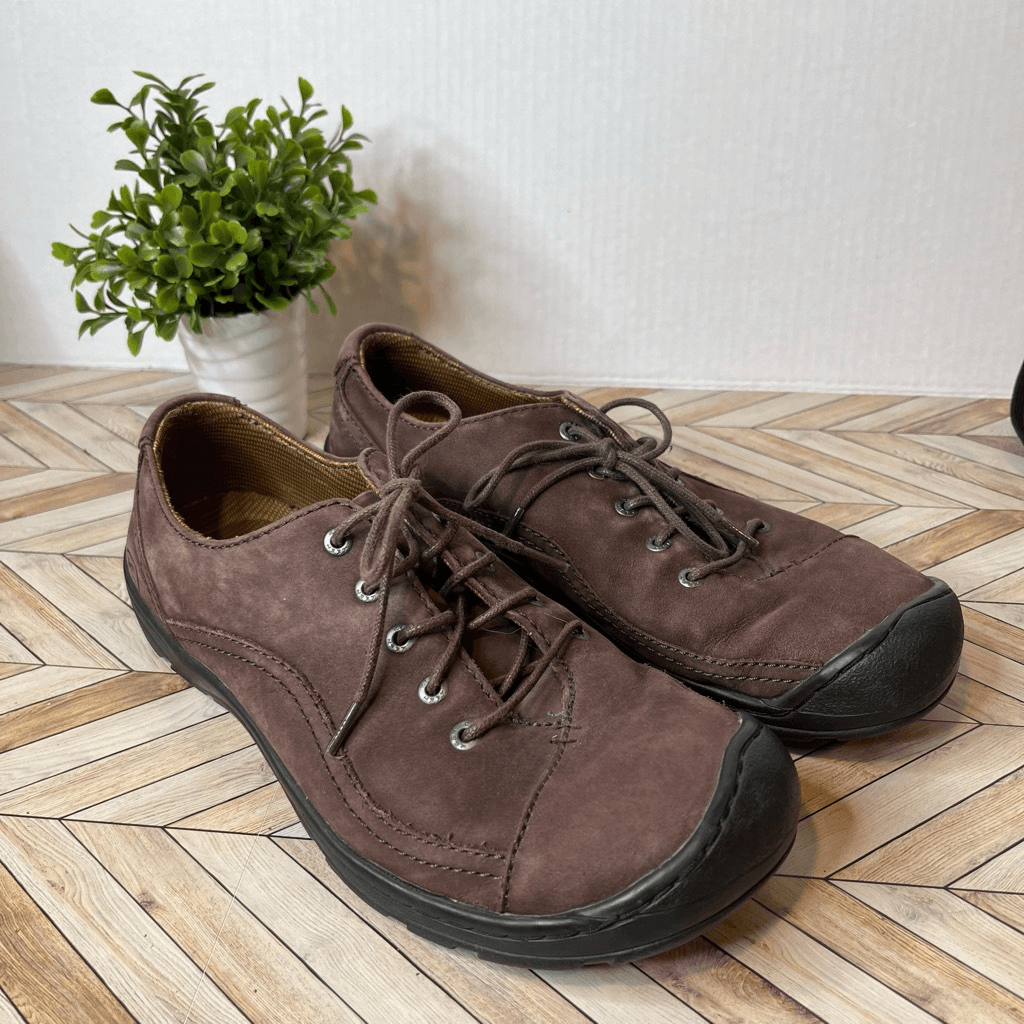 Keen scarpe con lacci donna marroni in pelle