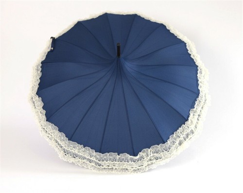 Umbrella Parasol Candy Color Princess Lace Pagoda Umbrella Long Handle Hook Gift - Afbeelding 1 van 21