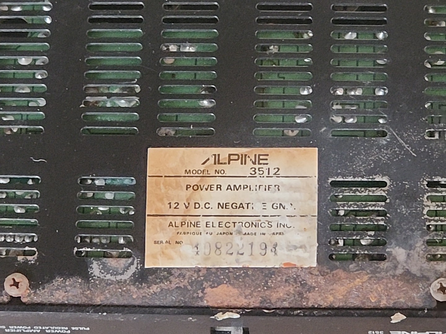 1980's Vintage Alpine 7347 Car Stereo + 3512 AMP Radio Lamborghini ...