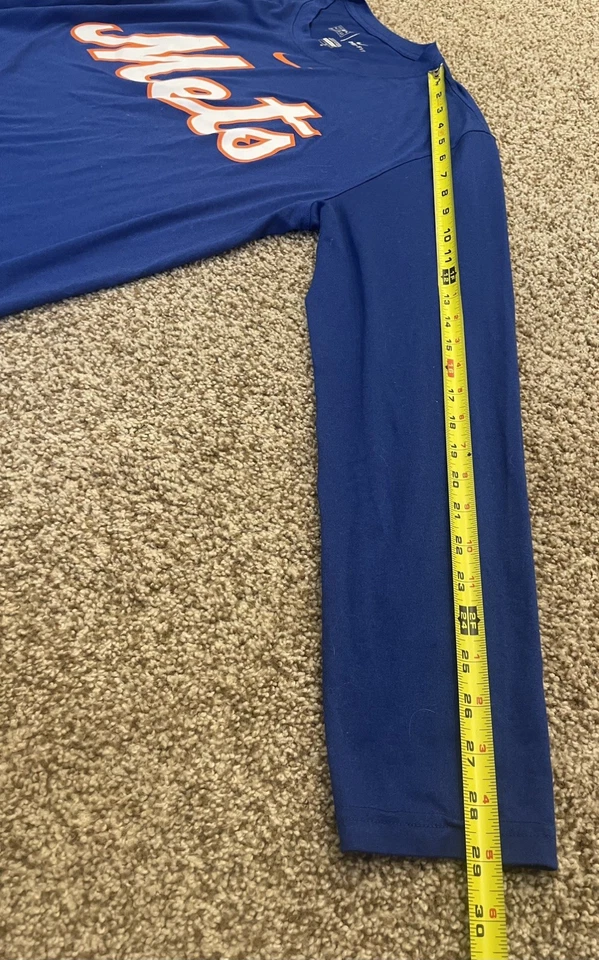 Nike Dri-Fit Mets Camisa Manga Larga Azul Atlética MLB Béisbol Para Hombres Grande Foto 2 de 4