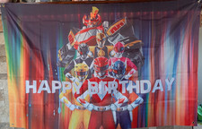 Power Rangers Polyester Banner/Backdrop Large 59" x 39"