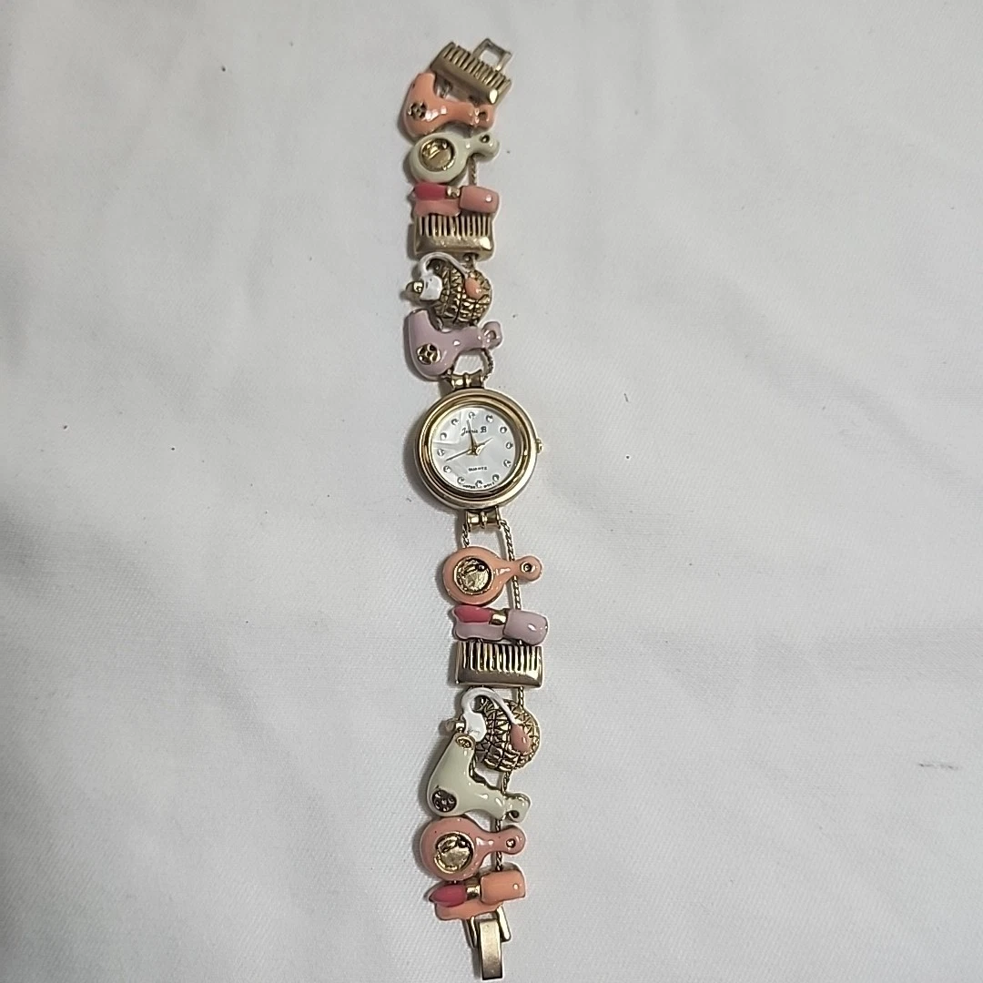 Vintage Jennie B Flip Flop Sandal Charm Bracelet Watch Quartz New Battery Summer Jennie B Women Wristwatches | eBay main image 4