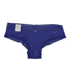 Calvin Klein NWT Large Hipster Blue Bikini Panties Mesh Trim