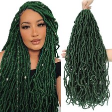 24 Green Soft Locs Crochet Hair - 6 Packs, Pr...