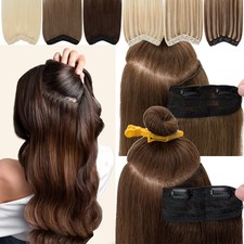 Thick One Piece Extensions Clip In Russian Remy 100 Human Hair U-Part Full Head