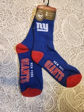 New York Giants For Bare Feet Unisex NFL Football Crew sock Size Men 9-11 