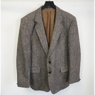 Hardy Amies Aberdeen Tweed Crombie Scotland Wool Blazer Jacket Men's Size L 46 R