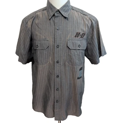 Chemise Harley Davidson XL Gris Rayures Manches courtes HD N°1 2 Poches - Photo 1/4