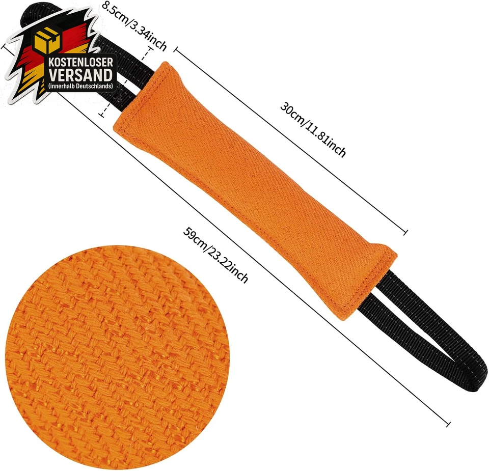 Beißwurst Hund Hundespielzeug Beißzange Griff robust interaktiv Jute Tauziehen Z - Bild 2 von 4