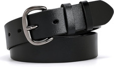 Women Leather Belt for Jeans Pants Dresses Black Ladies Waist Belt with Pin Buck